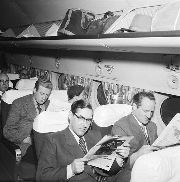  Passenger cabin of a DC-4 in 1953 by Leif Ørnelund