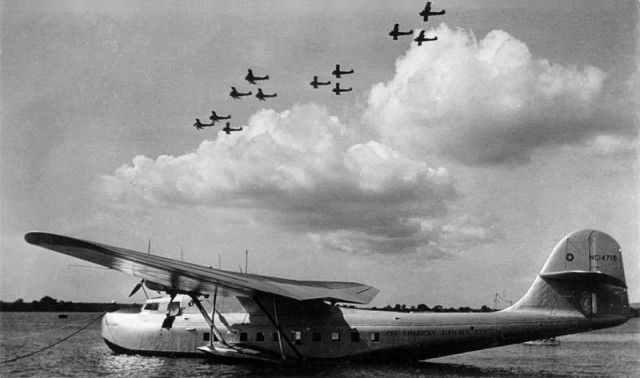 The Pan American Airways Martin M-130 China Clipper (civil registration NC14716) at Pearl Harbor, Hawaii, in the 1930s.