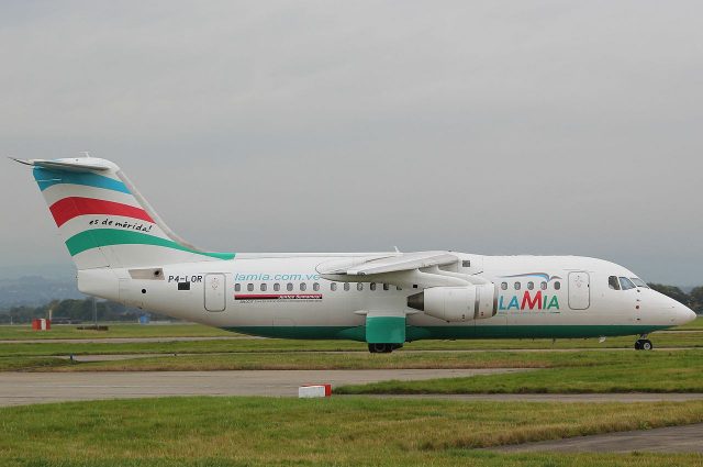 The LaMia Avro RJ85 accident aircraft, taken by Graham of GSAirpics