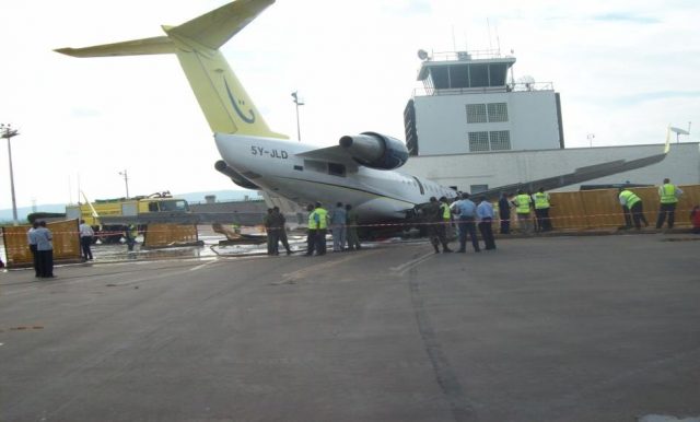 Rearview of aircraft wreckage